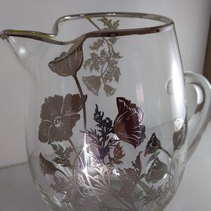 Vintage  Sterling Silver Overlay Pitcher